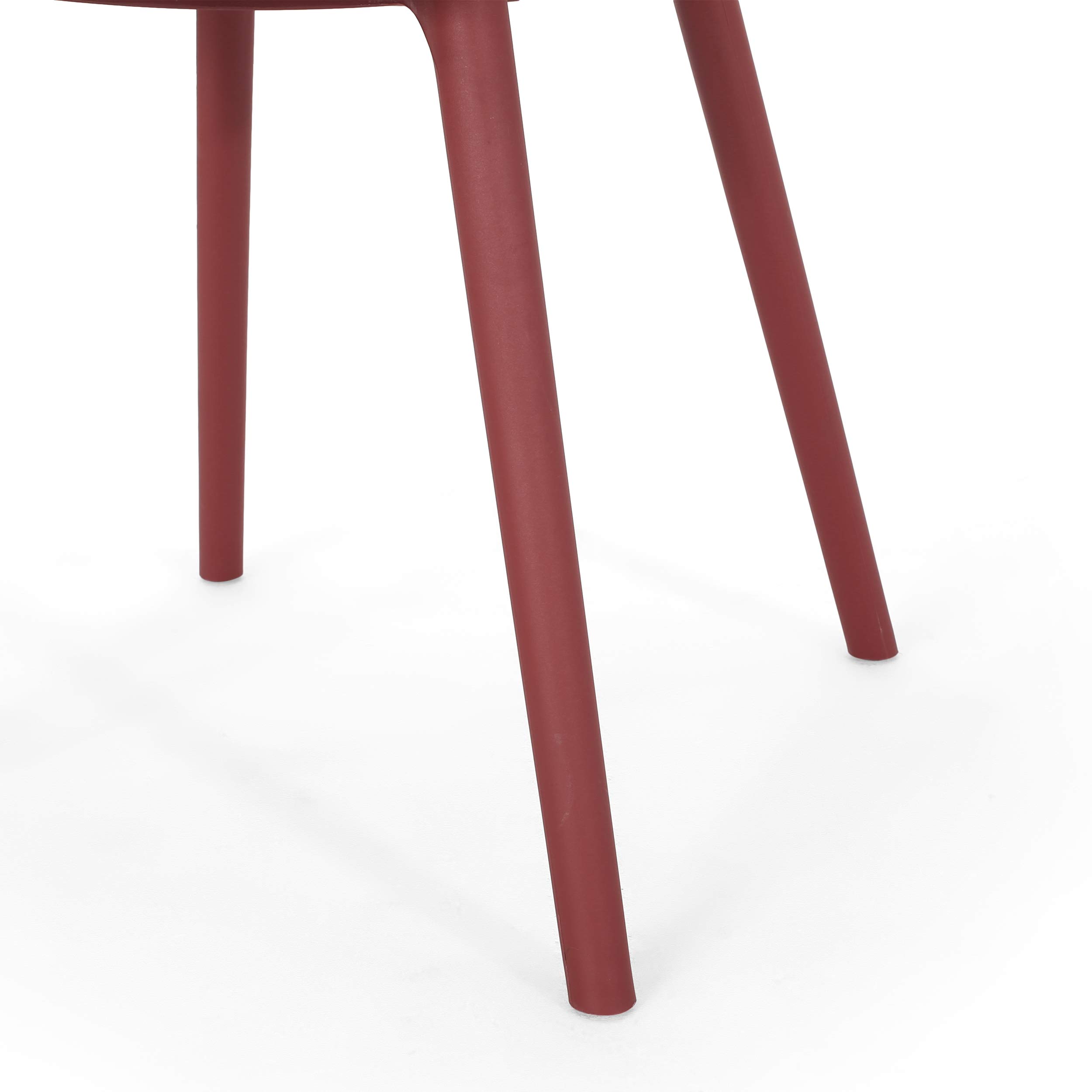 Christopher Knight Home Delia Outdoor Dining Chair Set of 2 - Weather-Resistant Red Patio Chairs for Backyard, Garden & Poolside Dining