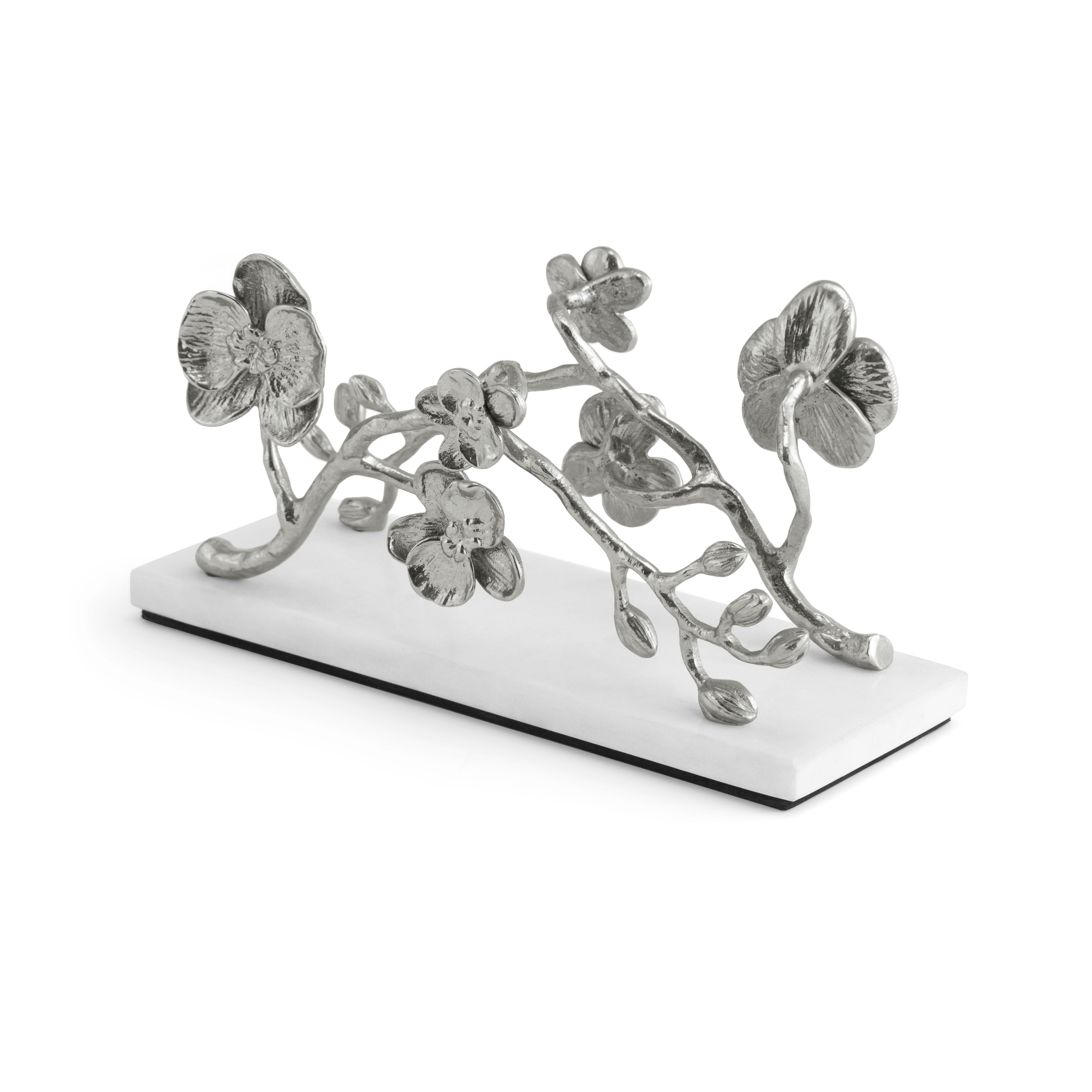 Elegant White Orchid Napkin Holder for Dining Table - Perfect for Weddings, Parties, and Home Decor