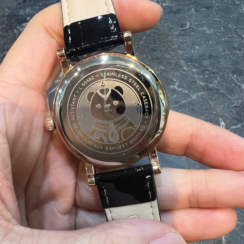 AG Collective Women's Black Leather Strap Watch L 5048 RGBK RG - Elegant Timepiece for Office, Party & Everyday Wear