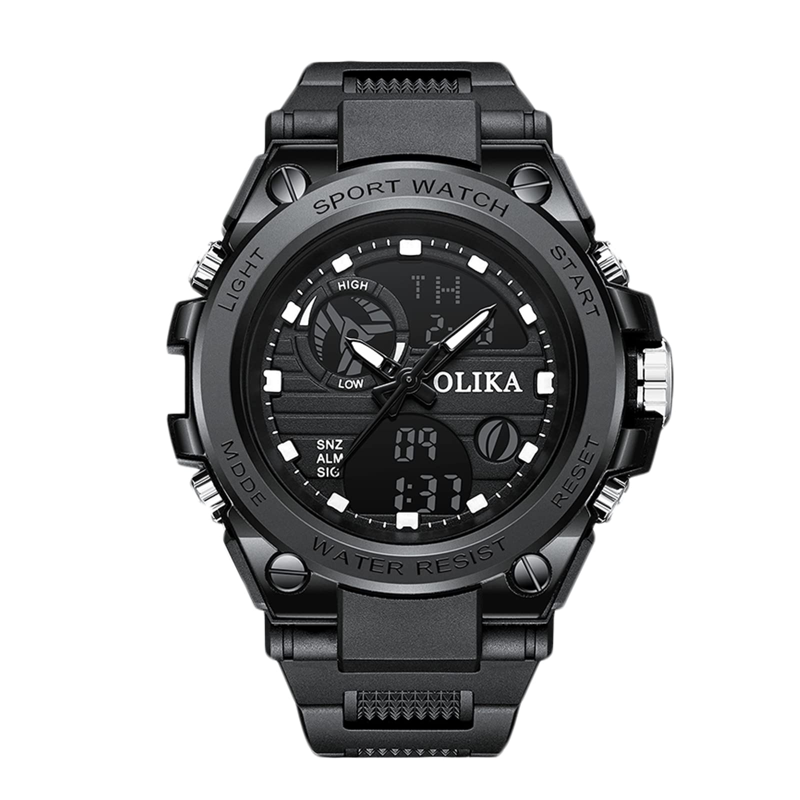 RORIOS Men's Digital Sports Watch - Waterproof Military Watch with Alarm, Timer, Stopwatch & Luminous Display | Durable Wristwatch for Running, Hiking, Swimming & Outdoor Activities