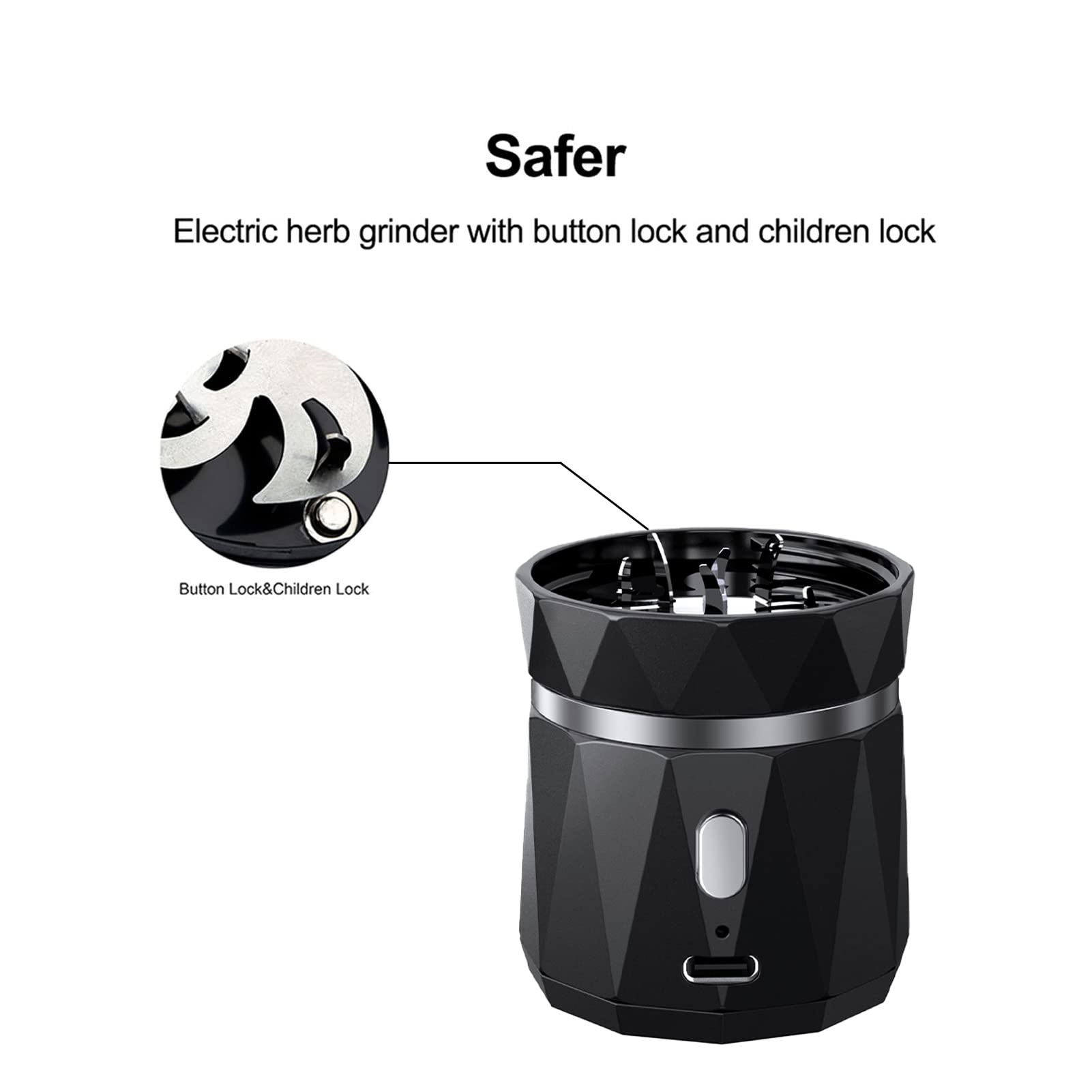Premium Electric Spice and Herb Grinder - Compact Mini Grinder with 1.7oz/50ml Storage Jar & Spoon - Perfect for Kitchen, Travel, and Fresh Herb Preparation