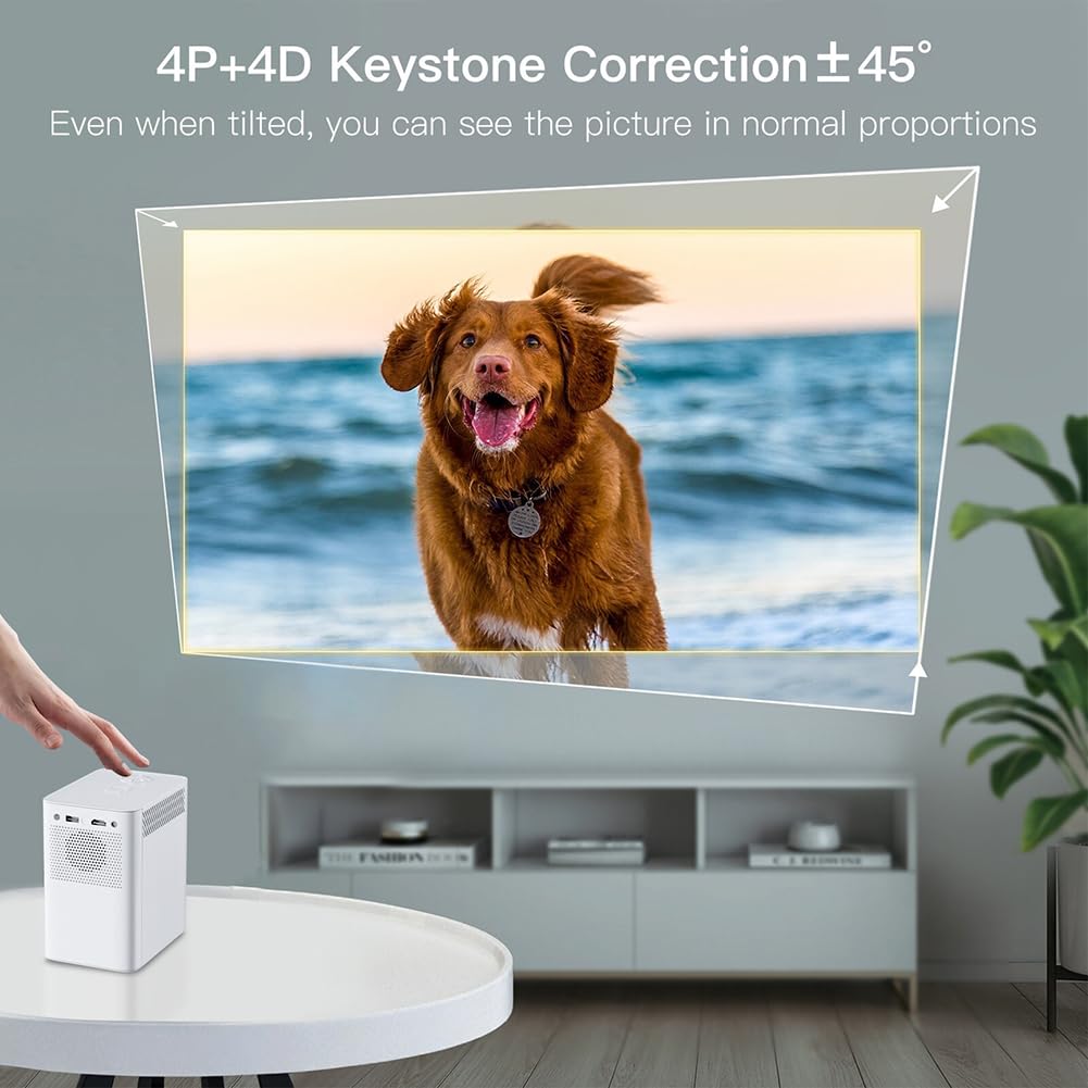 VACSAX Portable Smart Projector - 1080P HD 9500L Mini Projector with WiFi & Bluetooth, Android/iOS Compatible, 250
