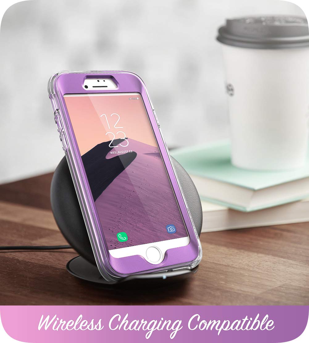 i-Blason Cosmo Series Case for iPhone SE 2022/SE 2020/iPhone 7/8 - Shockproof Protective Bumper Cover with Built-in Screen Protector | Amethyst Purple | Perfect for Daily Use, Travel & Outdoor Activities