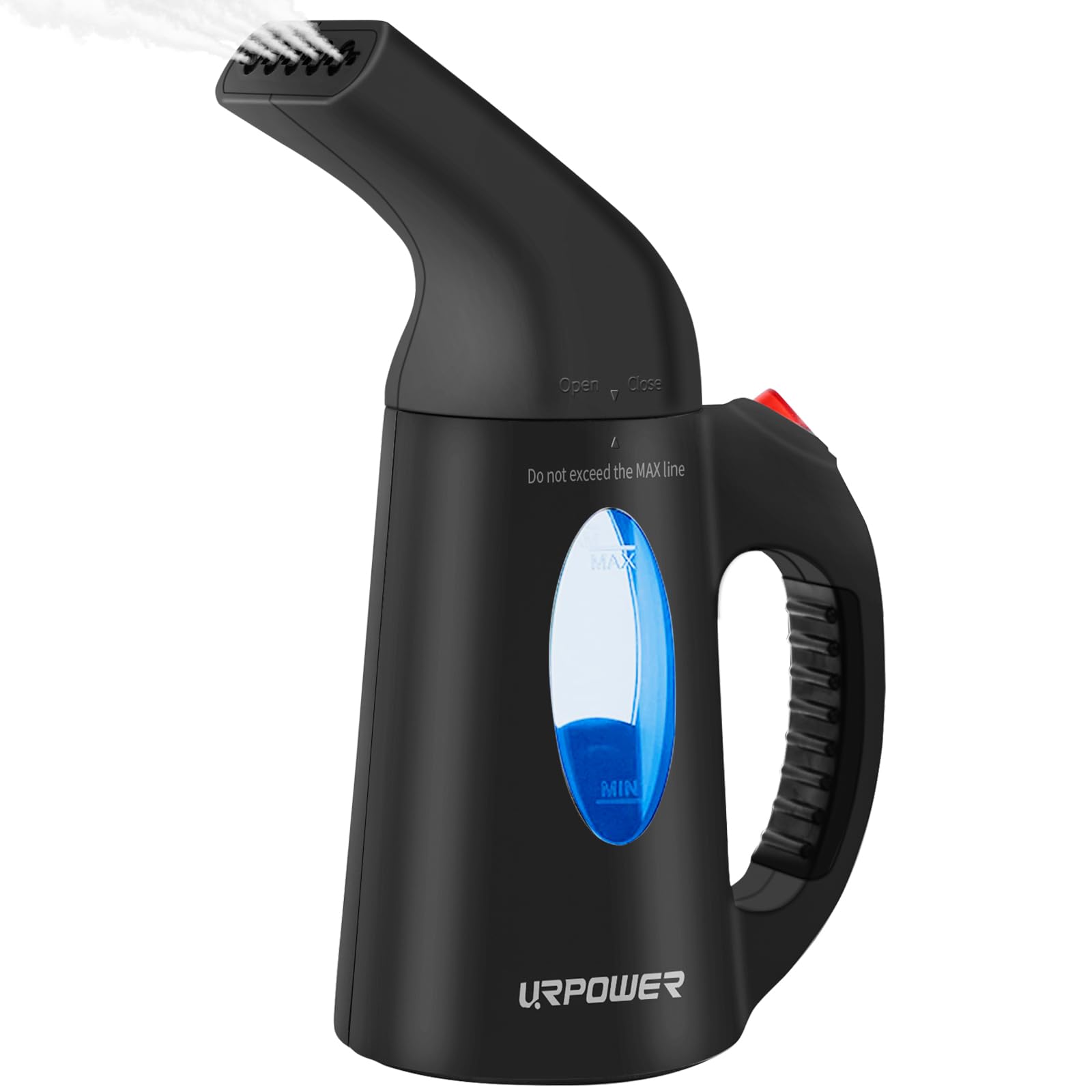 URPOWER Handheld Clothes Steamer - Portable Garment Wrinkle Remover with Fast Heat-up, Large Water Tank for Home, Office & Travel (110V) | Perfect for Suits, Dresses, Curtains & Travel Packing