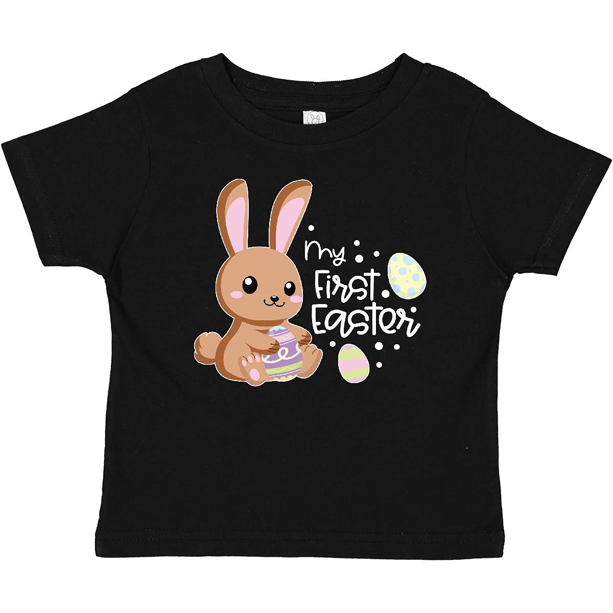 My 1st Easter with Cute Brown Bunny & Easter Eggs Baby T-Shirt - Adorable Easter Outfit for Infants & Toddlers - Perfect for Easter Photos, Family Gatherings & Spring Celebrations