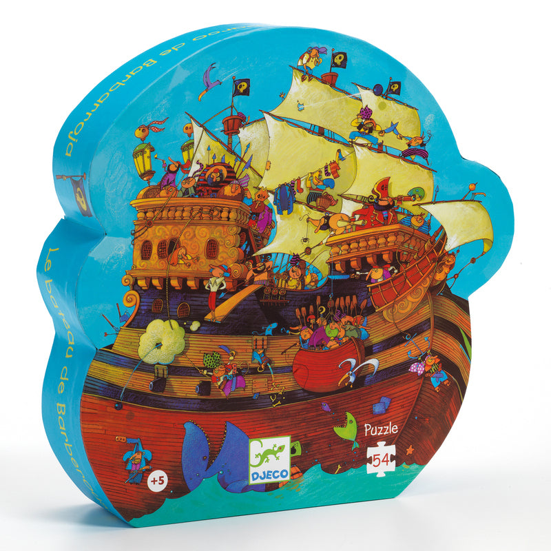 Barbarossa Boat Silhouette Puzzle - 54 Piece Wooden Jigsaw Puzzle for Adults & Kids - Perfect for Family Game Night & Home Decor