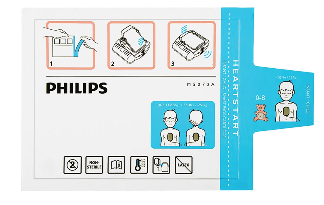 Philips OnSite AED Infant/Child Smart Pads Cartridge - Short Dated | Emergency Defibrillator Replacement Pads for Children | First Aid & Cardiac Rescue Equipment for Schools, Homes & Public Spaces