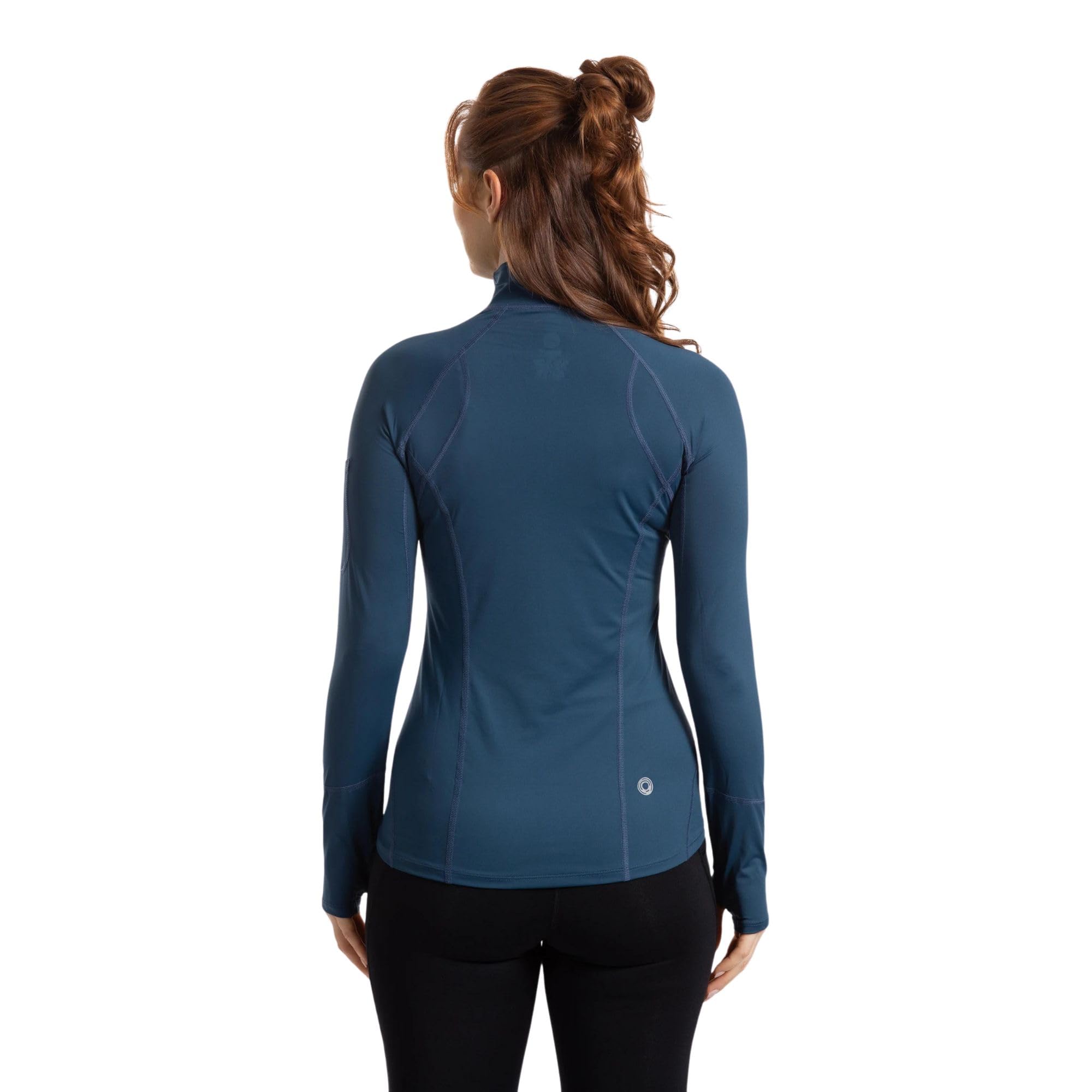 Women's UPF 50+ Sun Protection Active Mock Zip Top - Lightweight Quick-Dry Workout Shirt for Running, Yoga & Outdoor Activities