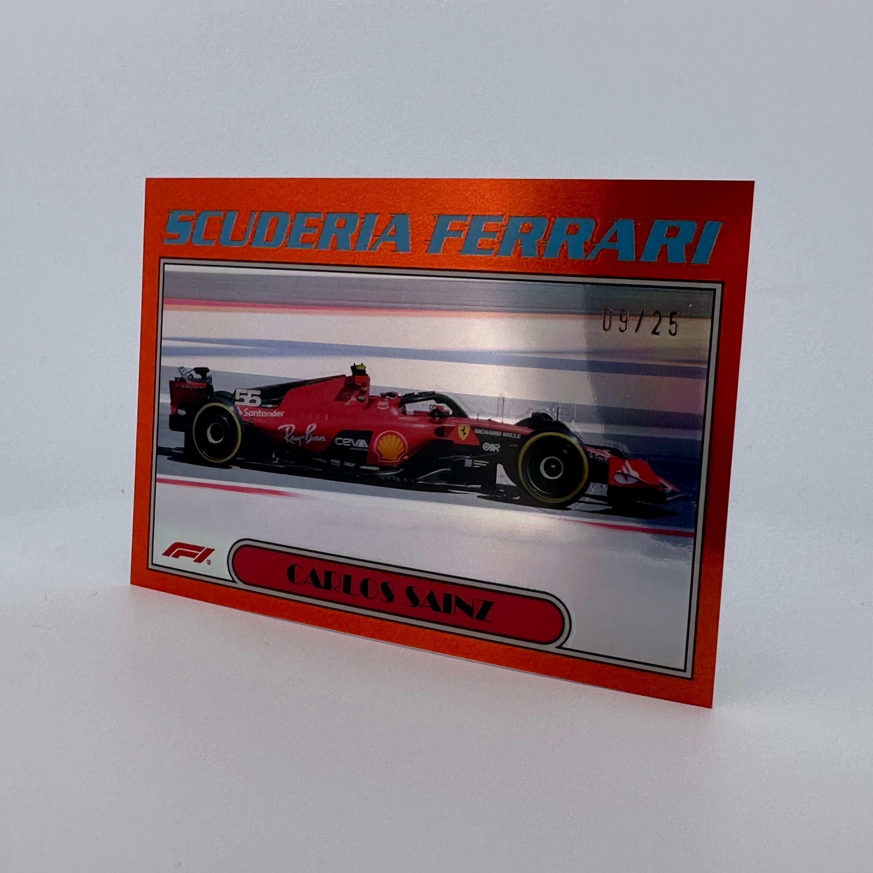 2023 Topps Chrome Carlos Sainz #AU77 CS Orange 9/25 - Rare Formula 1 Racing Card for Collectors & Fans - Perfect for Trading, Display, and Memorabilia Collections