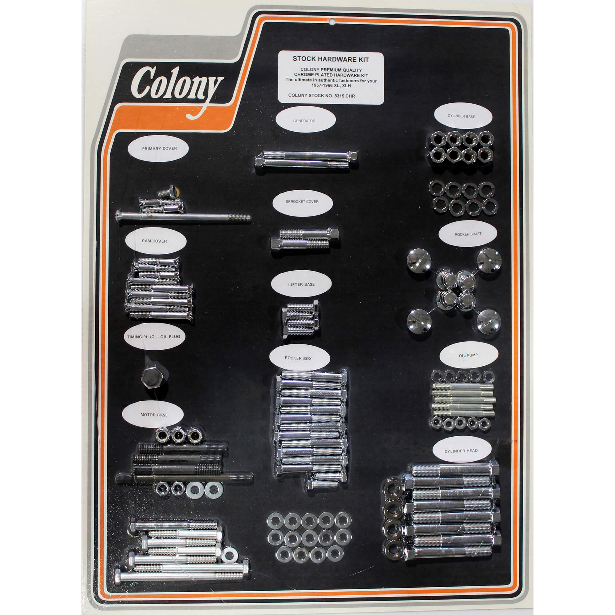 1957-1966 Harley Davidson Sportster XL/XLH Complete Chrome Plated Stock Hardware Kit - Motorcycle Restoration & Custom Build Parts for Vintage Bike Enthusiasts