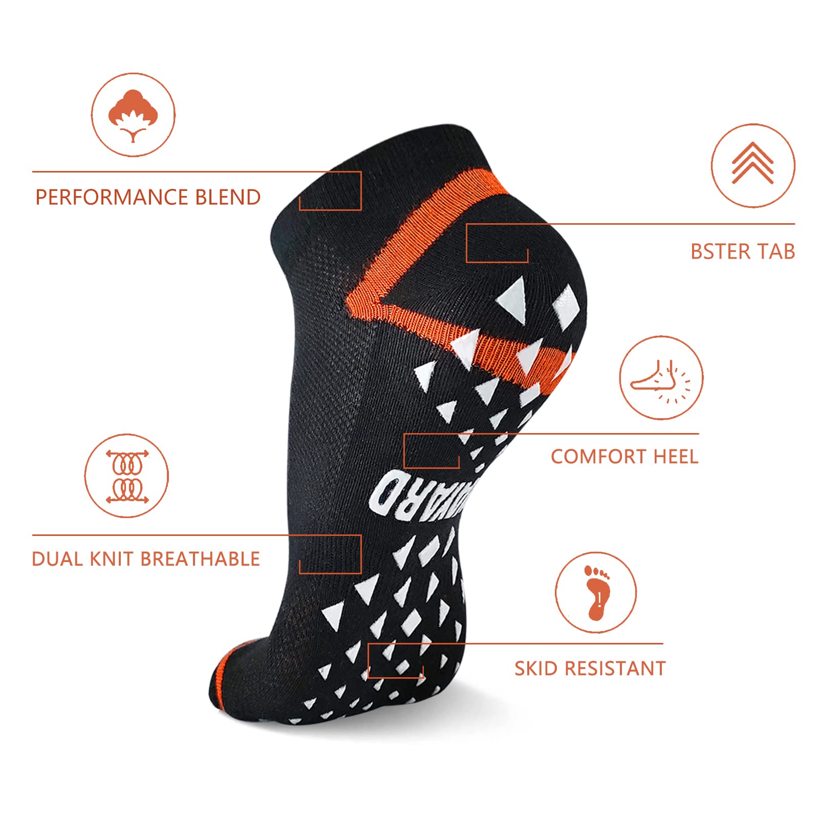 NOVAYARD 6 Pairs Non-Slip Yoga Socks for Women & Men - Anti-Skid Pilates, Barre, Hospital Gripper Socks with Breathable Cotton - Perfect for Yoga, Workout, and Home Use