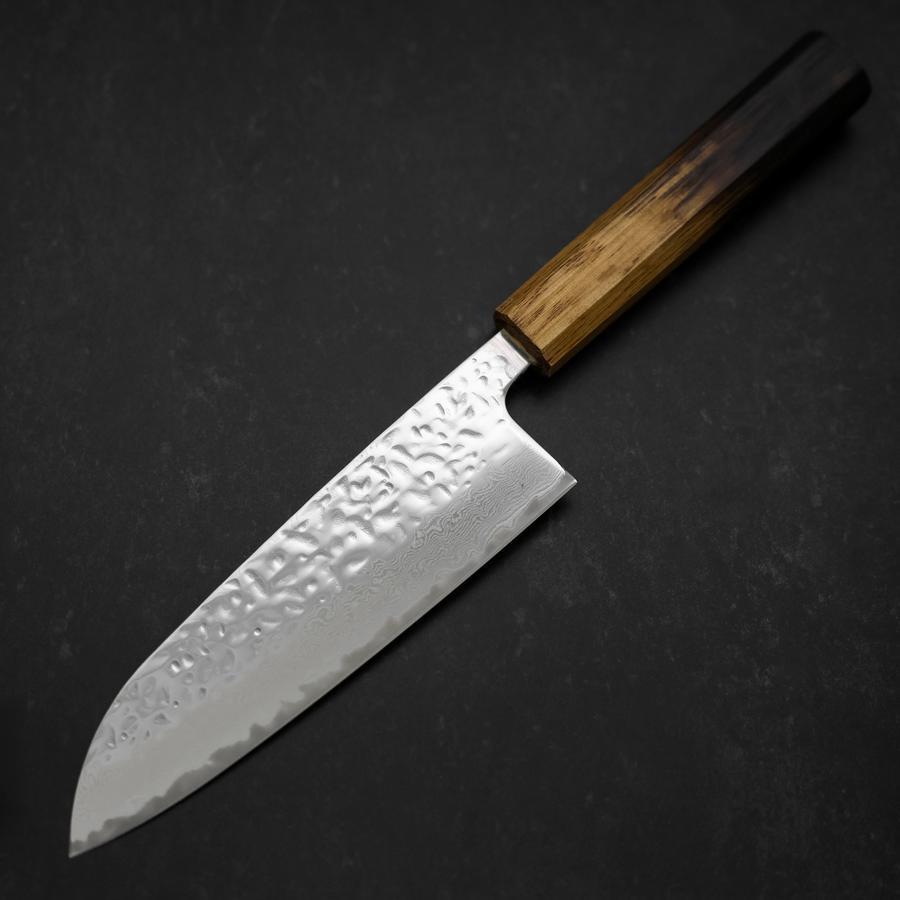 Premium Santoku Knife 165mm - AUS 10 Mirror Polished Tsuchime Damascus Steel with Yaki Urushi Handle - Perfect for Slicing, Dicing & Chopping Vegetables, Meat & Fish in Professional Kitchens & Home Cooking
