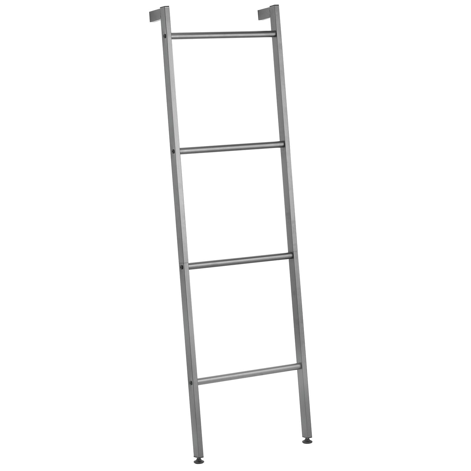 Metal Leaning Blanket & Towel Ladder - Rustic Blanket Rack for Bedroom Decor & Bathroom Towel Holder - Quilt Display Stand with Wall Mount - Nursery Ladder Organizer in Graphite Gray - Perfect for Farmhouse, Apartment & Dorm Room Storage Solutions