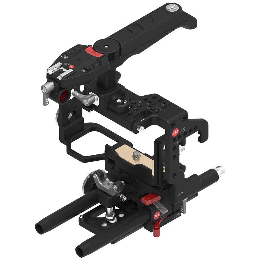 JTZ DP30 JL-JS7 15mm Rail Camera Cage Rig with Baseplate & Electronic Top Handle for Sony A6000 A6300 A6500 DSLR Cameras - Perfect for Vlogging, Filmmaking, and Professional Photography