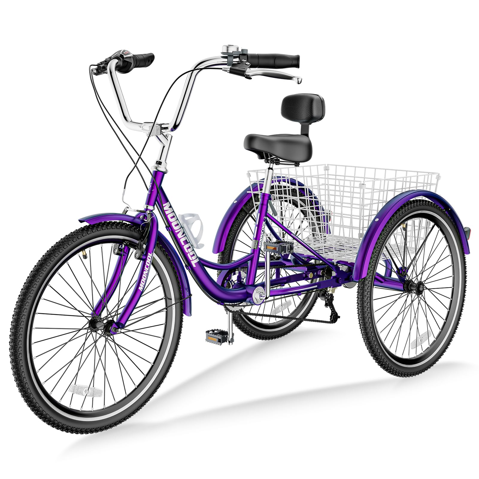 **LILYPELLE 7-Speed Adult Tricycle - 20/24/26 Inch 3-Wheel Bike for Seniors, Women & Men - Comfortable Cruiser with Shopping Basket - Perfect for Commuting, Grocery Shopping & Outdoor Recreation**