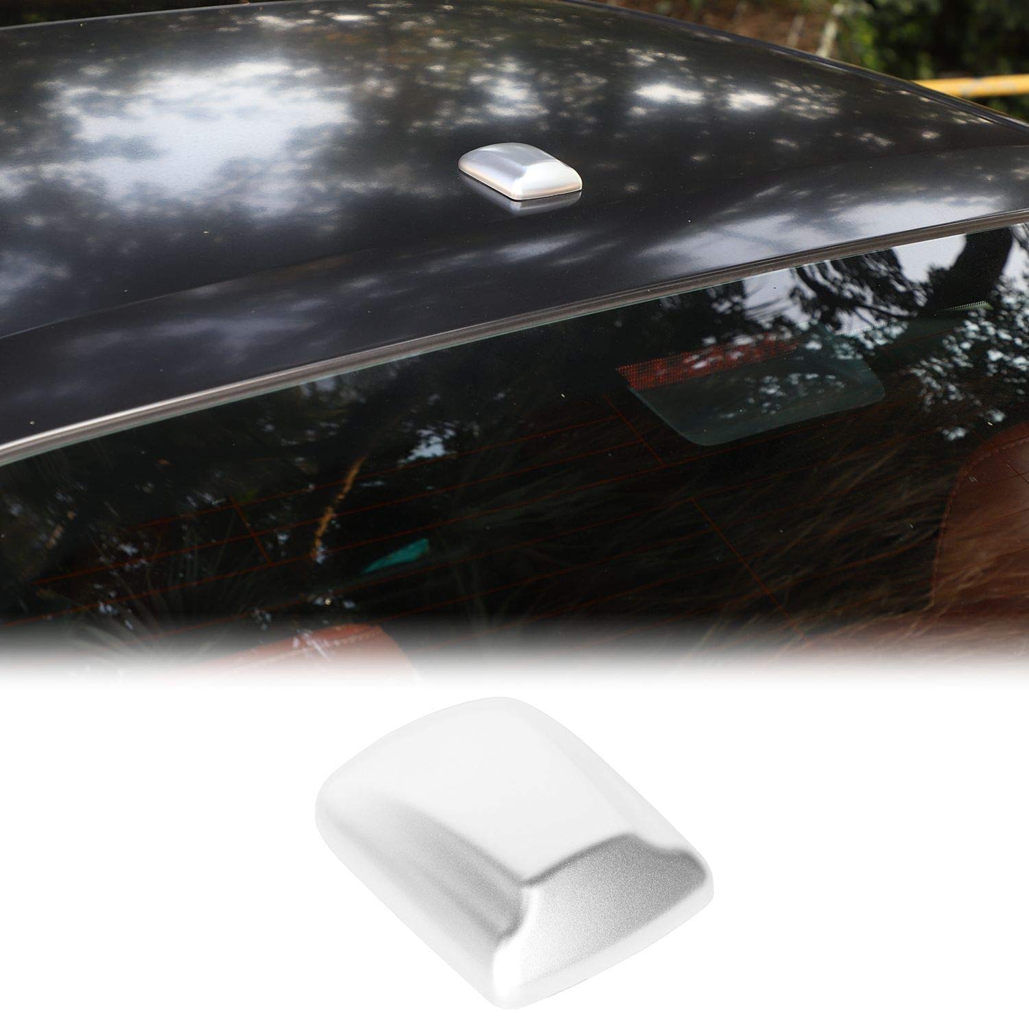 CheroCar Silver Radio Antenna Base Cover Trim for Dodge RAM 1500 Pickup (2010-2015), Dodge Charger (2010-2020), Dodge Challenger (2009-2020) – Exterior Decoration Accessories – Perfect for Car Enthusiasts & Customization Upgrades
