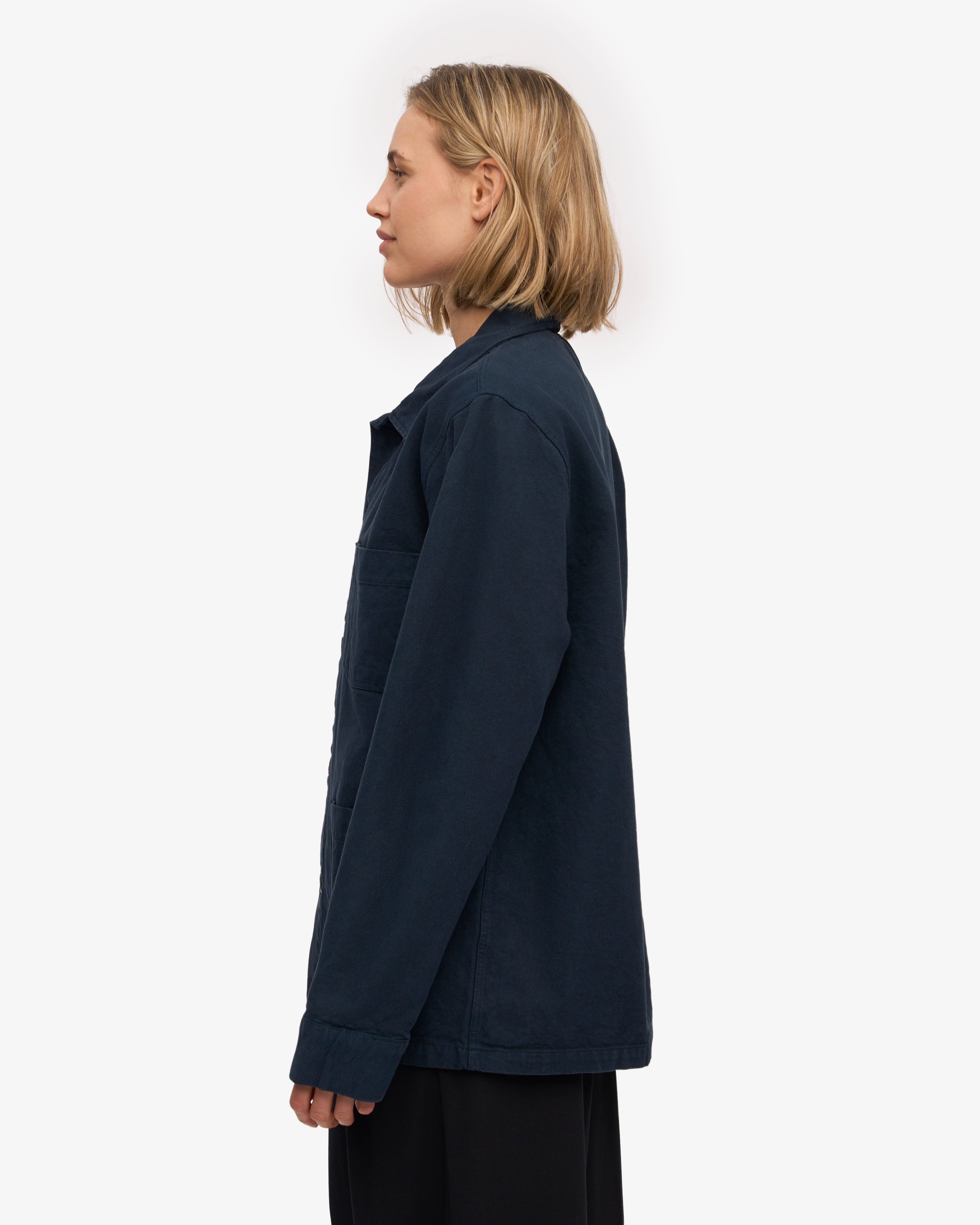 Premium Organic Cotton Workwear Jacket for Men & Women - Navy Blue | Durable & Comfortable for Construction, Farming & Outdoor Jobs