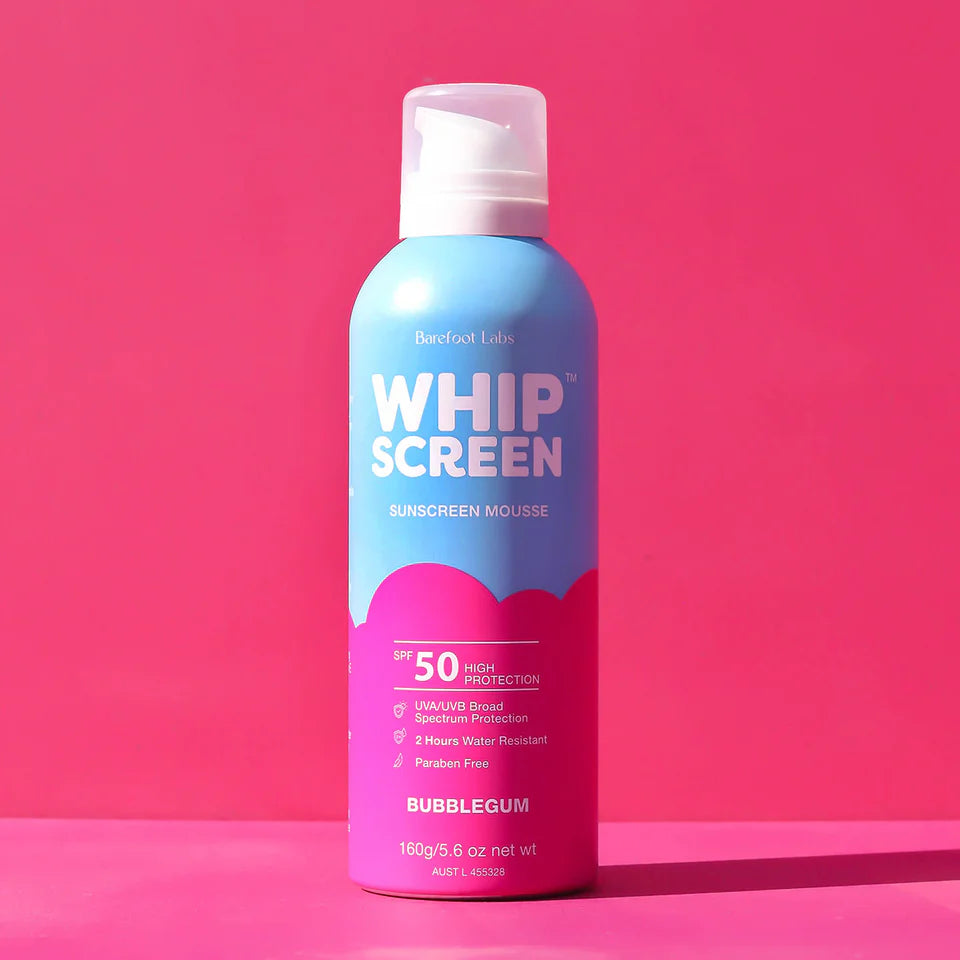 WhipScreen™ SPF 50 Sunscreen Mousse - Lightweight Non-Greasy Sun Protection for Face & Body | Bubblegum Scent | Perfect for Beach, Pool & Outdoor Activities