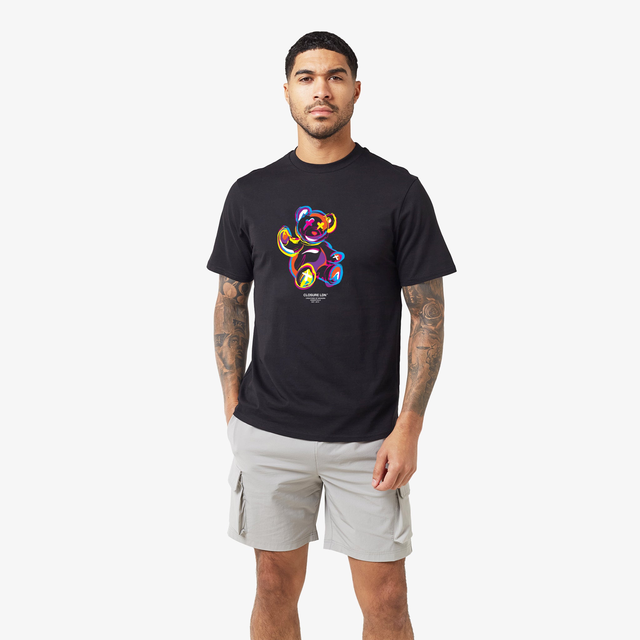 Pop Art Teddy Graphic T-Shirt for Men & Women - Black Cotton Tee - Casual Streetwear & Vintage Style - Perfect for Everyday Wear, Gifts & Outfits