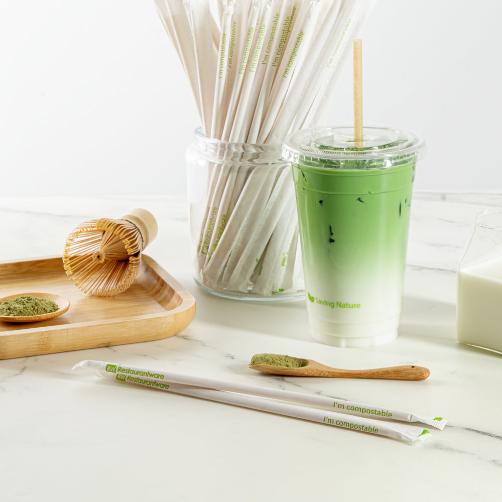 Eco-Friendly Compostable PLA Plastic & Sugarcane Straws - 8 1/4 Inch, 2000 Count Box - Perfect for Restaurants, Cafes, and Sustainable Events