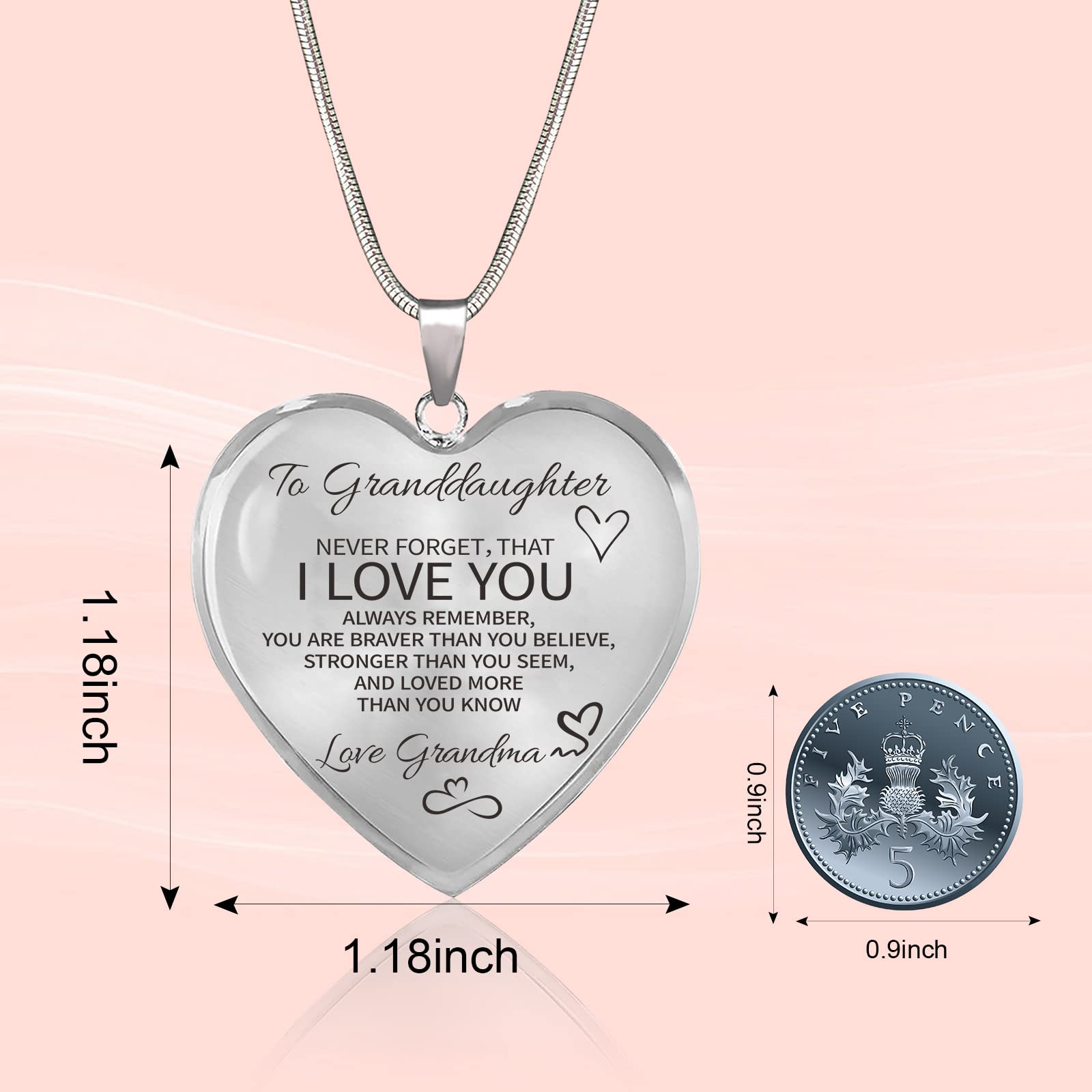TAGOMEI Heart Necklace for Women - Inspirational Daughter Gift from Mom & Dad, Valentine's Day, Christmas & Birthday Present - Perfect for Graduation, Mother's Day & Special Occasions