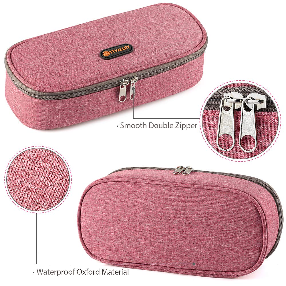 Oxford Pencil Case for School & Office - Red Pen Holder & Desk Organizer for Stationery Supplies | Perfect for Students, Teachers & Professionals