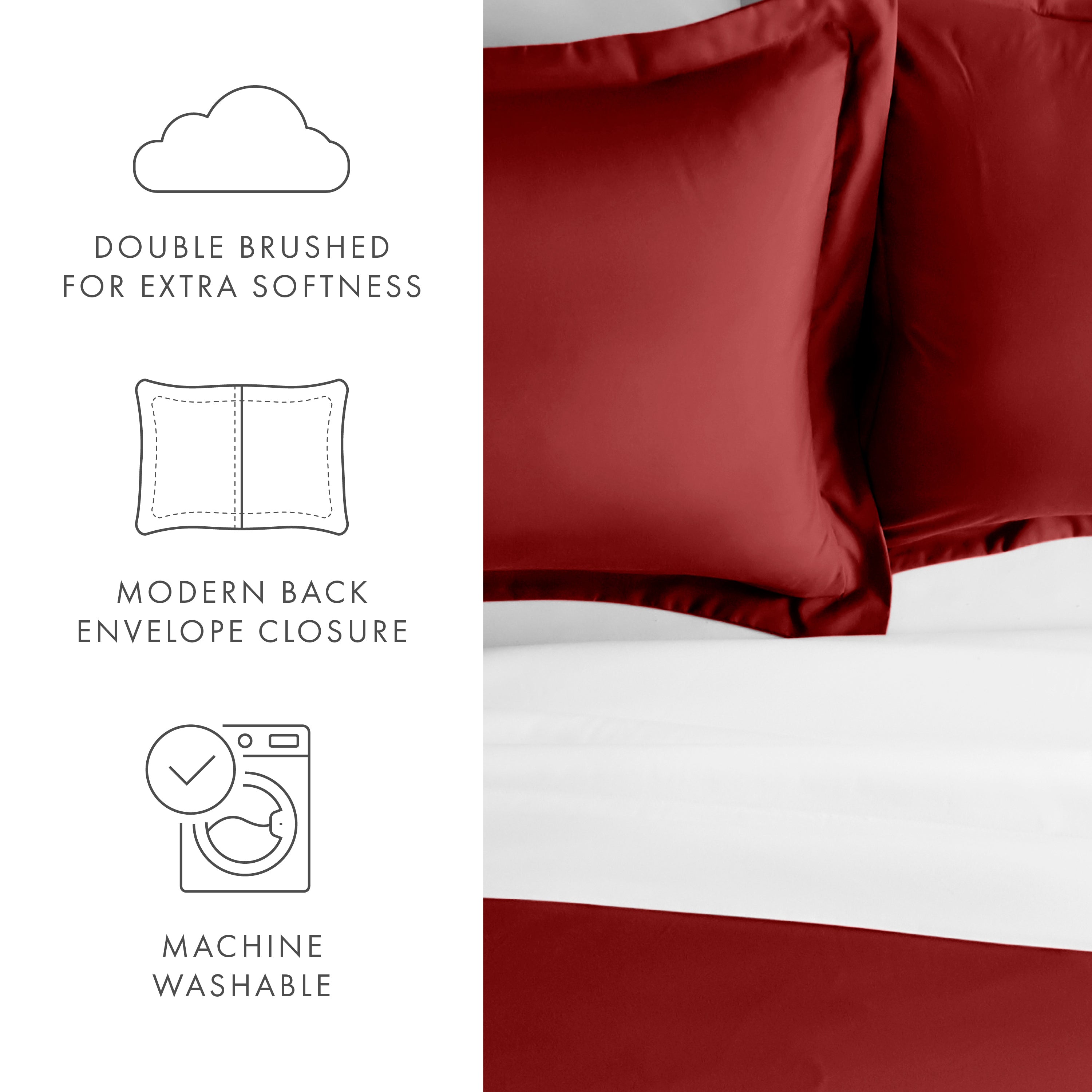 2 Piece Pillow Sham Set - Soft & Stylish Decorative Pillow Covers for Bedroom Decor - Perfect for Master Bedroom, Guest Room, and Living Room Accents