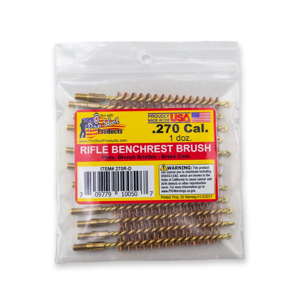 Pro-Shot Rifle Bore Brush - 12 Pack Gun Cleaning Kit for Precision Firearm Maintenance | Ideal for Hunting, Shooting Range & Gun Care Enthusiasts