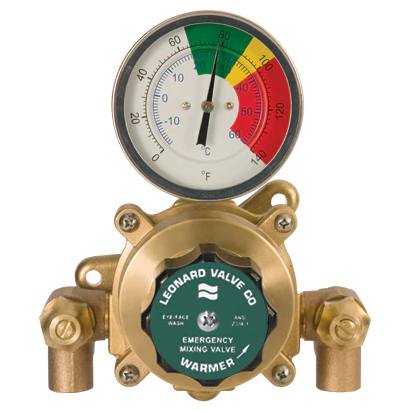 Leonard LF Single Eye/Face Wash Thermostatic Mixing Valve - 4 GPM Flow Rate, TA 300 LF Model - Perfect for Commercial Restrooms, Hospitals, and Public Wash Stations