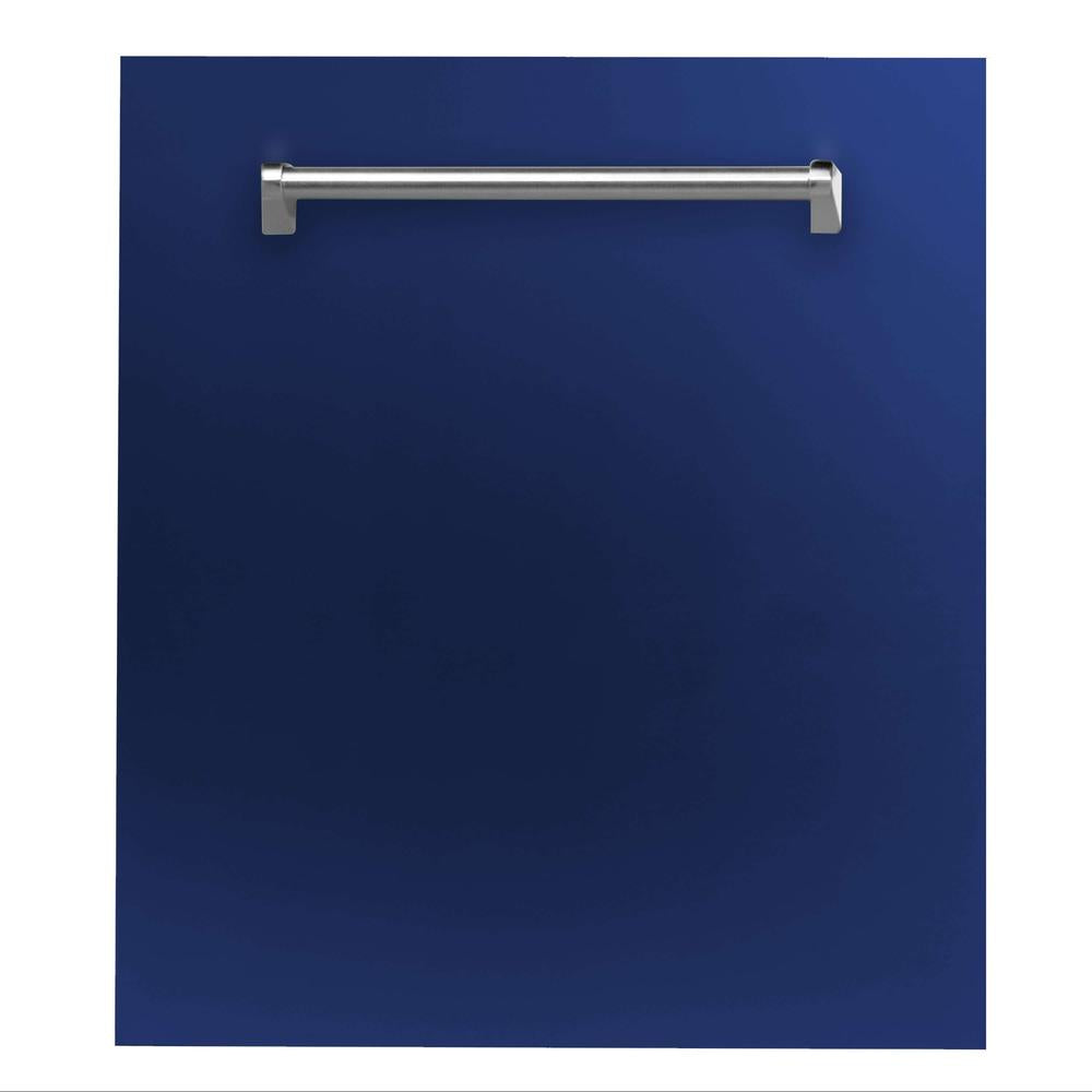 ZLINE 24 Inch Built-In Dishwasher with Blue Gloss Finish, Stainless Steel Tub & Traditional Handle - Ultra Quiet 52dBa (DW BG 24) - Perfect for Modern Kitchens & Small Spaces
