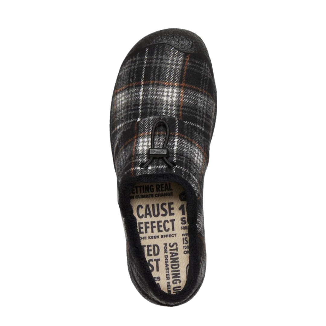 Women's Howser III Slide Sandals - Black Plaid & Steel Grey - Regular Width - Comfortable Casual Slides for Beach, Pool & Home Wear