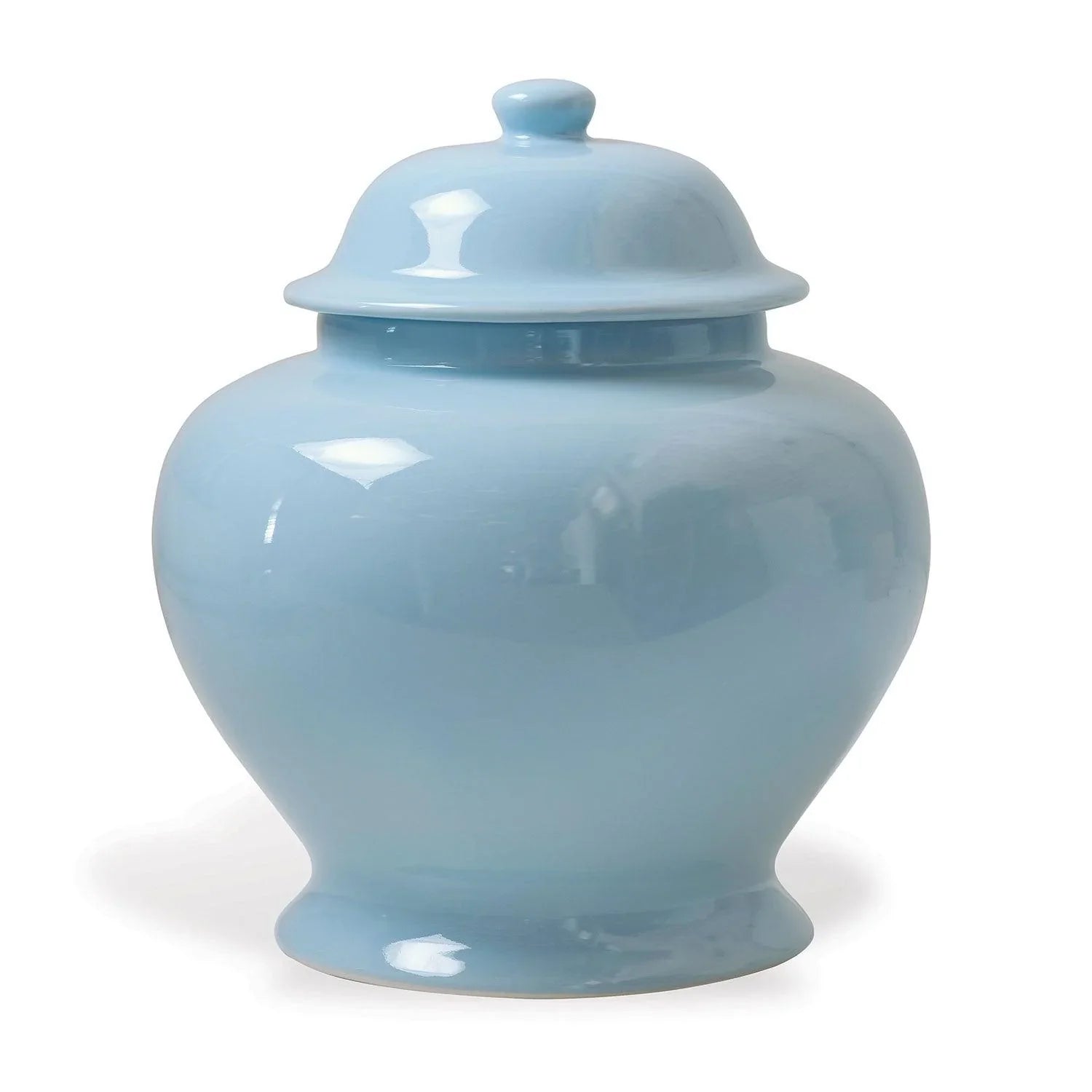 Blue Glaze Short Porcelain Lidded Ginger Jar - Elegant Home Decor for Living Room, Bedroom & Office - Perfect for Storage, Display & Gift Giving