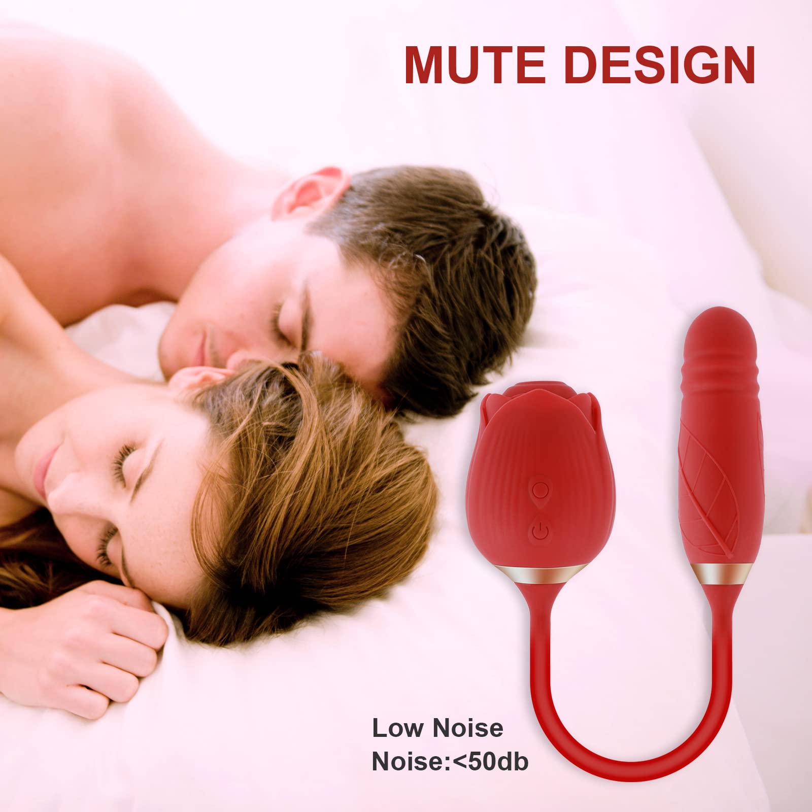 Premium Rose Sex Toy for Women - 10-Speed Thrusting G-Spot & Clitoral Stimulator, Upgraded Adult Toy for Couples Pleasure - Perfect for Solo Play & Romantic Nights