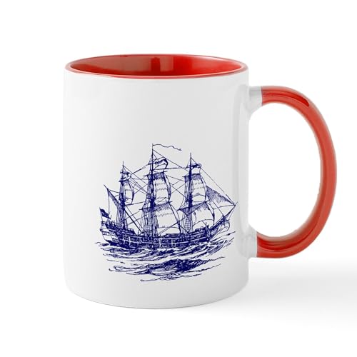 White/Red Inside - Vintage Clipper Ship Mug