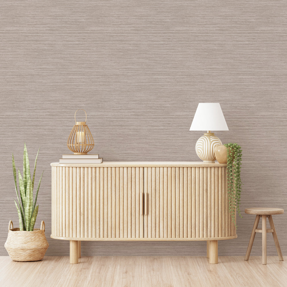 Self-Adhesive Faux Grasscloth Wallpaper - Horizontal Textured Peel & Stick Wallpaper for Living Room, Bedroom, and Office Decor
