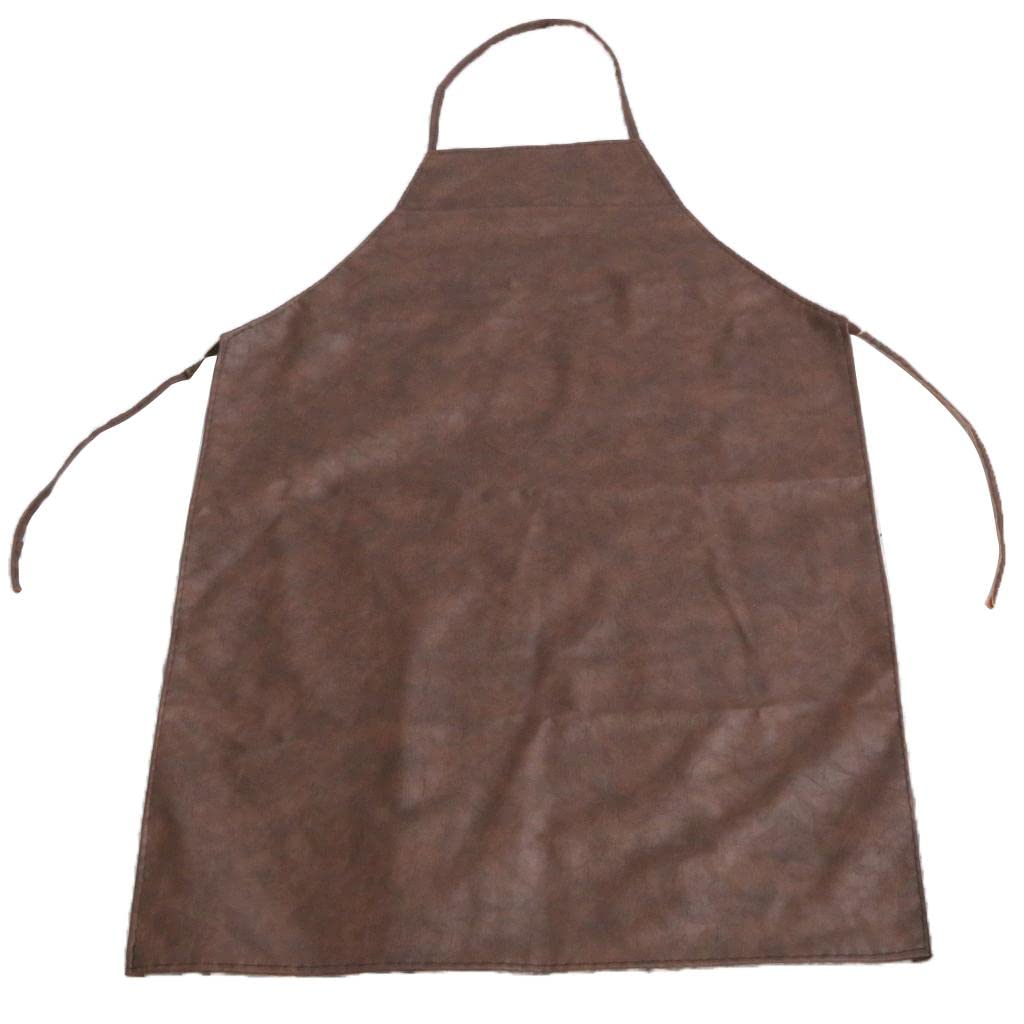 CALANDIS® Waterproof PU Apron for Cooking, Baking & Lab Work - Heavy Duty Kitchen Apron Dress for Home & Professional Use - Brown (Ideal for Chefs, BBQ, Gardening & Science Experiments)