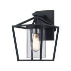 Monteaux Black Outdoor Wall Lantern with Clear Glass - 1 Light Exterior Sconce for Porch, Patio, Garden & Entryway Lighting