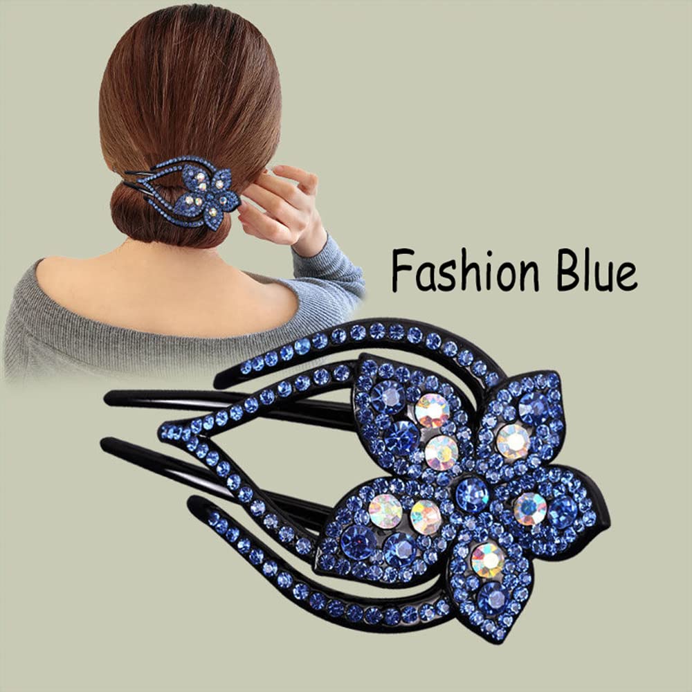Yusier 4PCS Heart Shaped Rhinestone Hair Clips - Sparkly Duckbill Barrettes for Women, Shiny Decorative Hair Accessories for Prom, Wedding, Party & Everyday Use