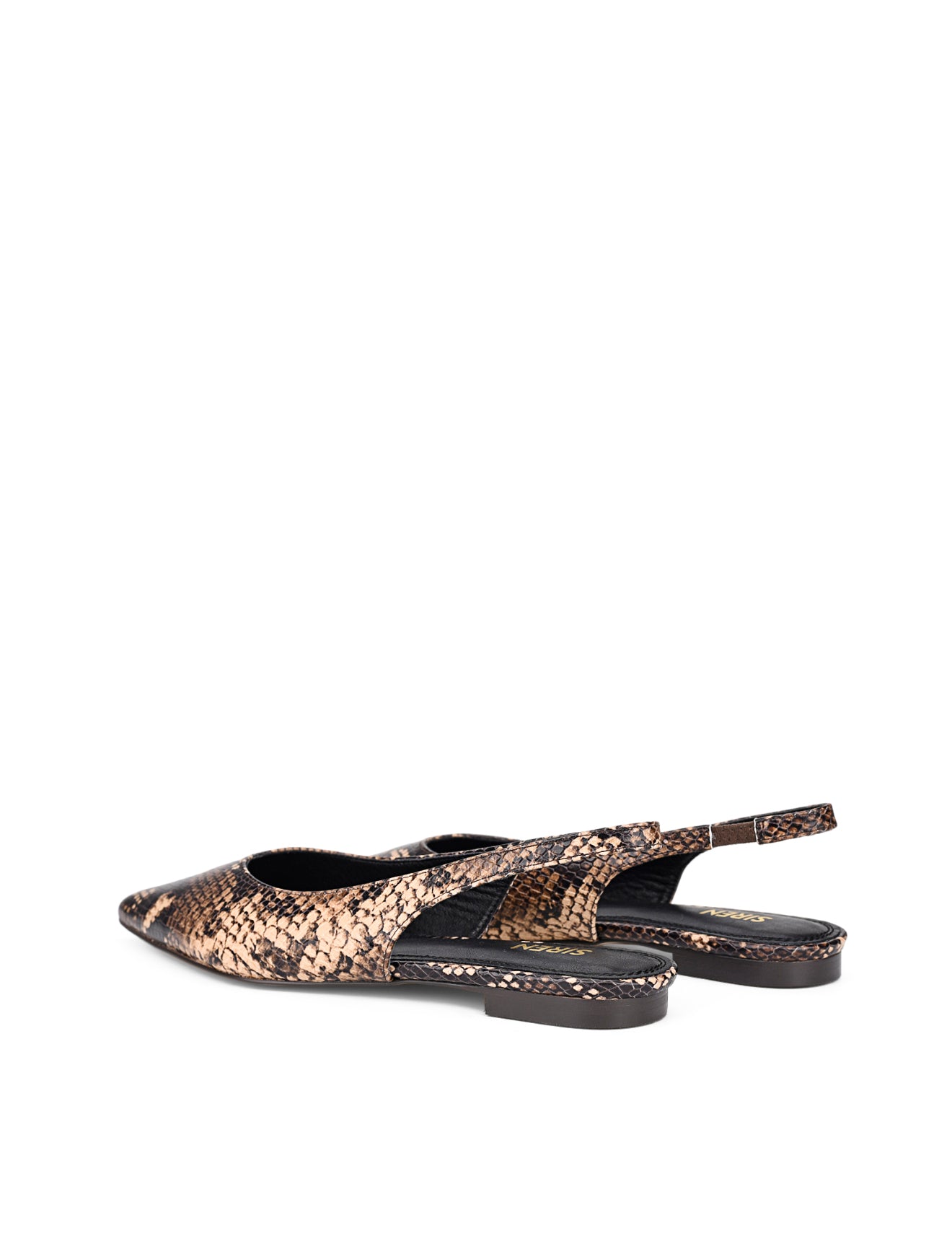 Lorie Slingback Flats - Brown Snake Leather Women's Comfortable Dress Shoes for Work, Party & Evening Wear