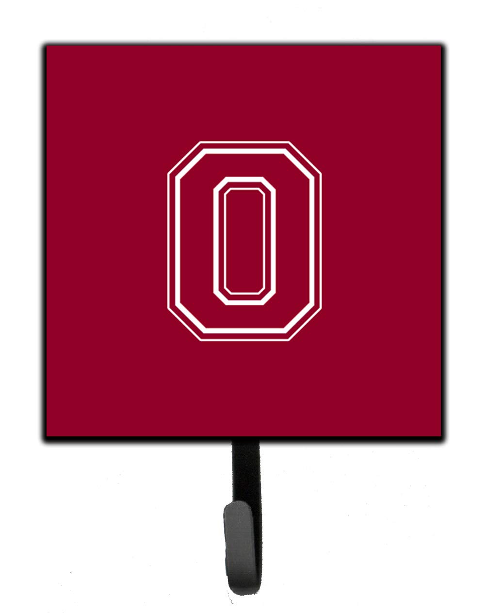 Caroline's Treasures CJ1032-OSH4 Monogram Letter O Wall Hook - Maroon & White Key Holder, Coat Rack, Leash Hanger for Keys, Towels, Aprons | Perfect for Entryway, Kitchen & Bathroom Organization