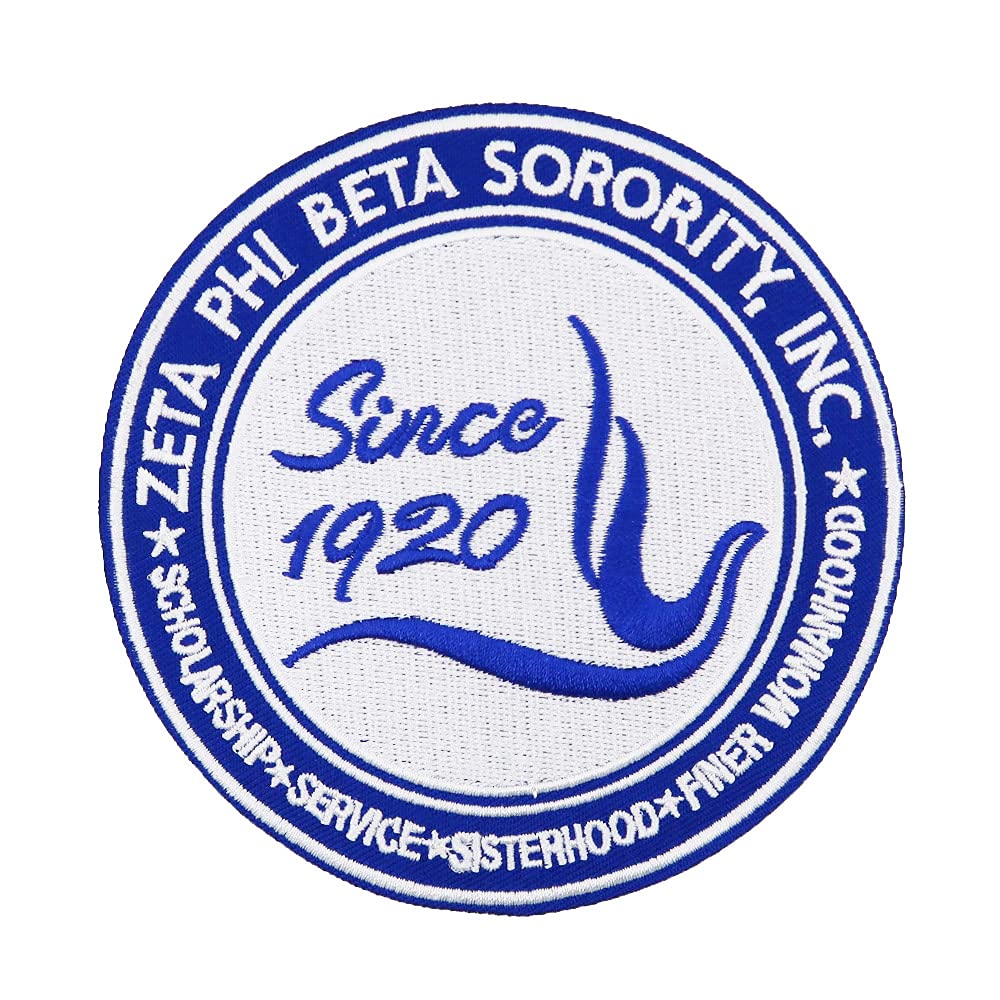 African American Sorority Sisterhood Finer Womanhood Embroidered Iron On Patch - Greek Letter Organization Apparel Accessory for Jackets, Bags & Hats