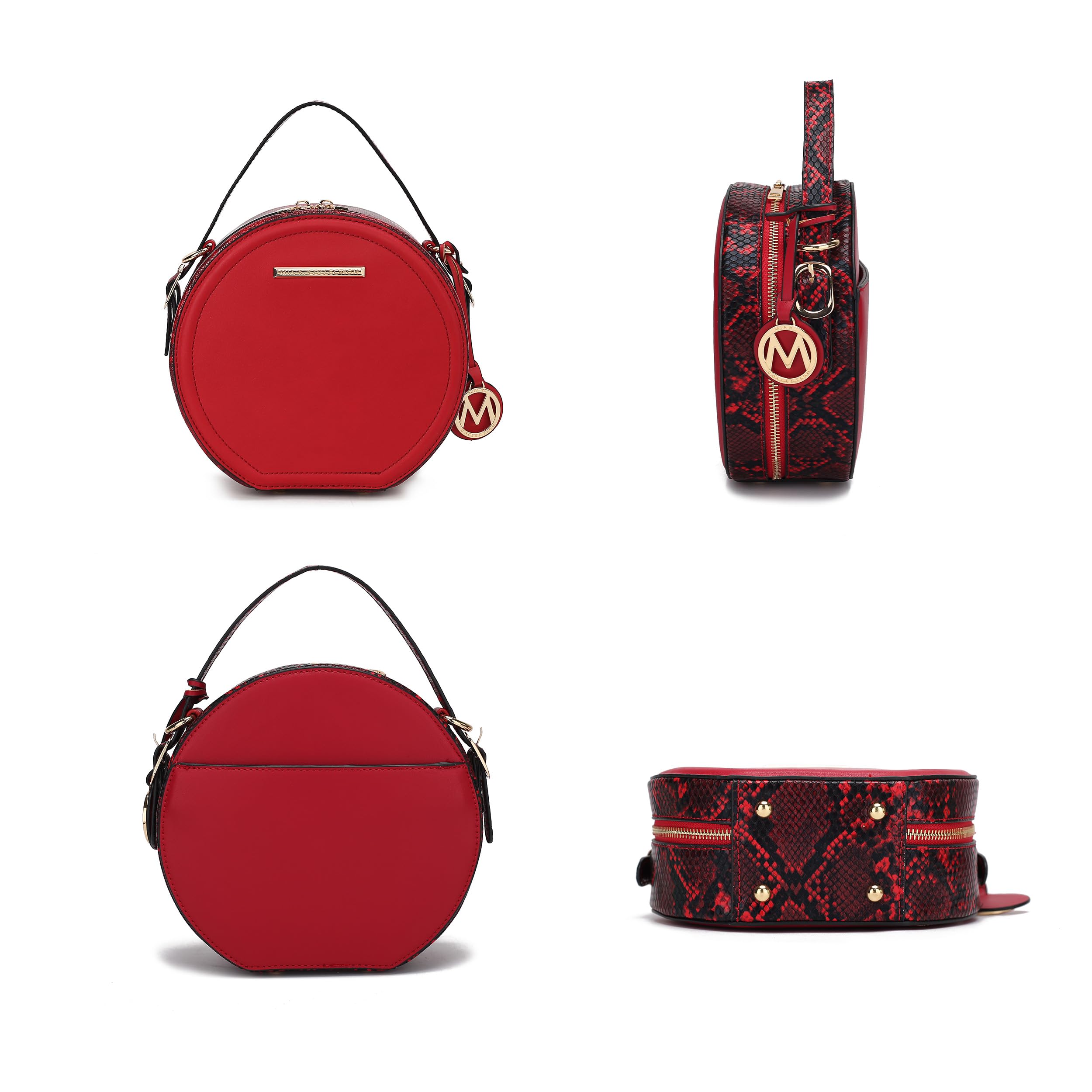 MKF Collection Vegan Leather Round Crossbody Bag for Women - Stylish Circle Shoulder Purse by Mia K | Perfect for Casual Outings, Date Nights & Travel Accessories