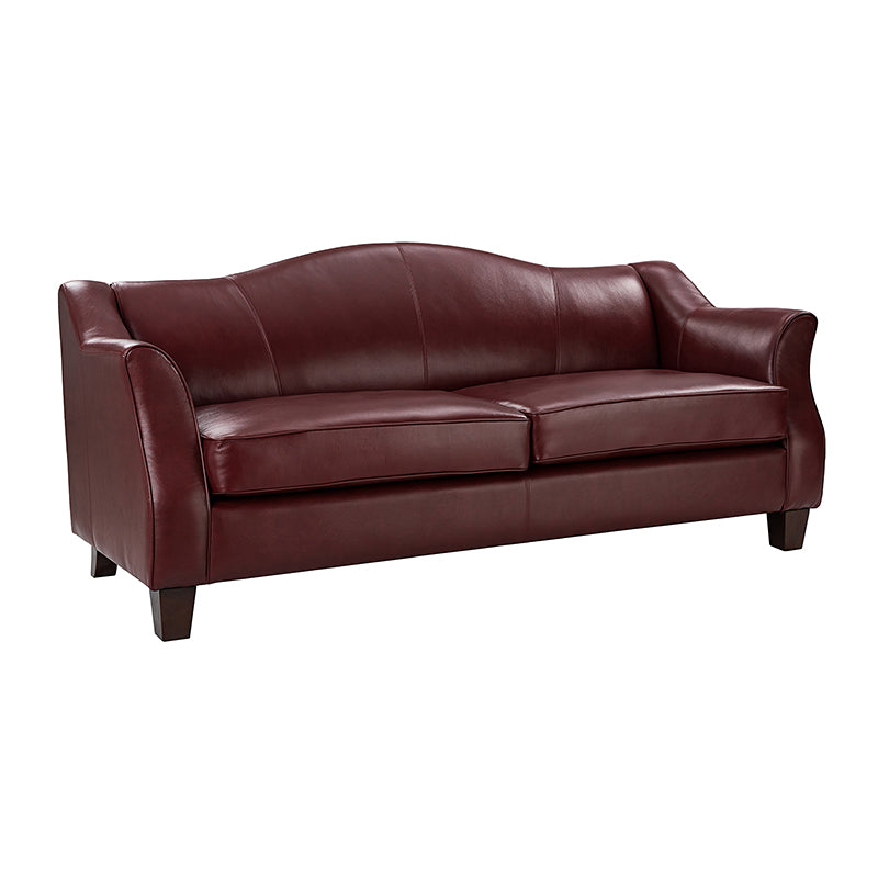 Hugo Traditional Style Curved Genuine Leather Sofa - Elegant Living Room Furniture for Home, Office & Lounge Decor