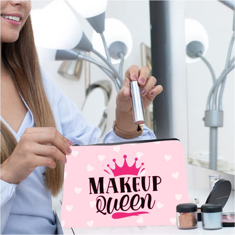 TheYaYaCafe Printed Quote Makeup Pouches - Waterproof Travel Toiletry Organizer Bag for Cosmetics & Accessories | Perfect for Vacation, Gym, and Daily Use