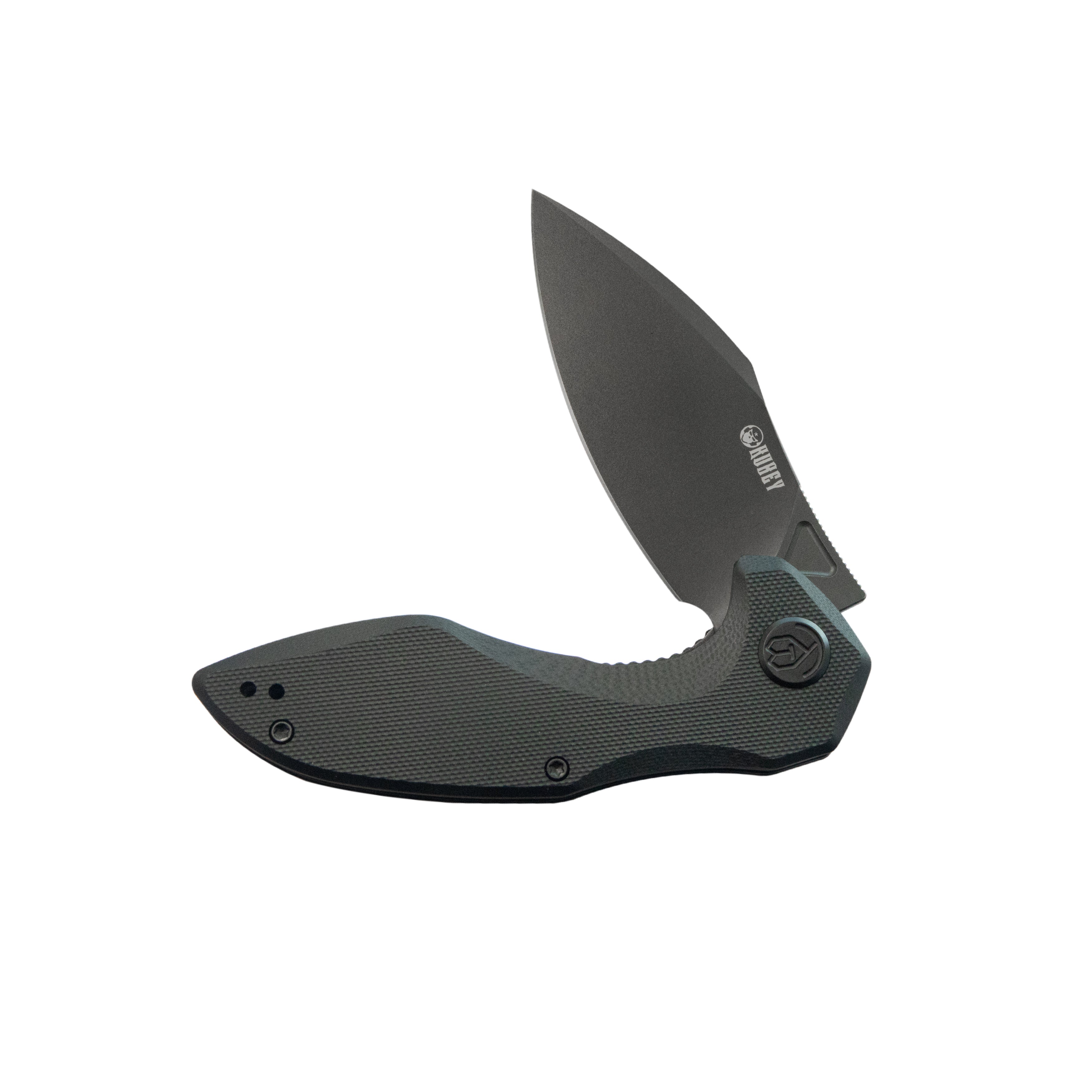 Kubey Noble Flipper Folding Knife - Black G10 Handle, 3.15