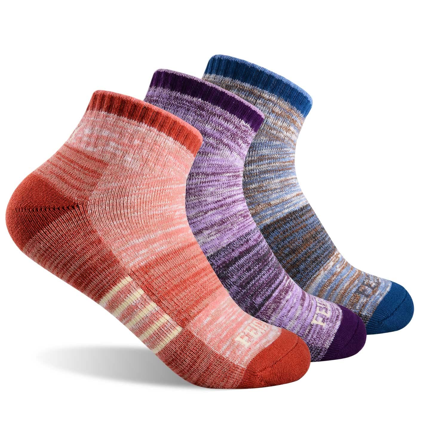 FEIDEER Women's Hiking Socks 6-Pack - Moisture Wicking Crew Socks for Outdoor Activities, Walking, Trekking & Camping - Breathable Cushioned Athletic Socks for Hiking Gear & Adventure Travel