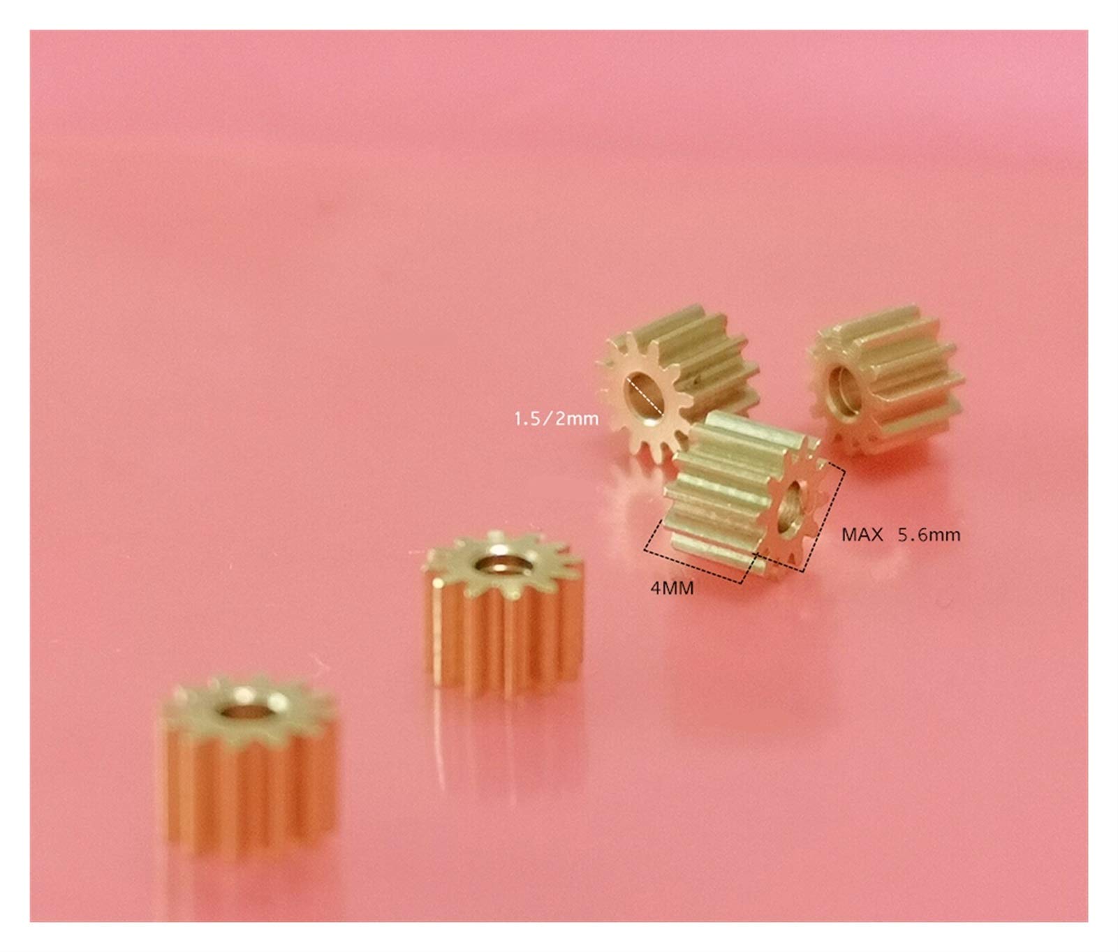 High-Quality 0.4M 12T Brass Pinion Gear - 1.5mm Hole Diameter Small Copper Motor Gear for RC Cars, Robotics & DIY Projects