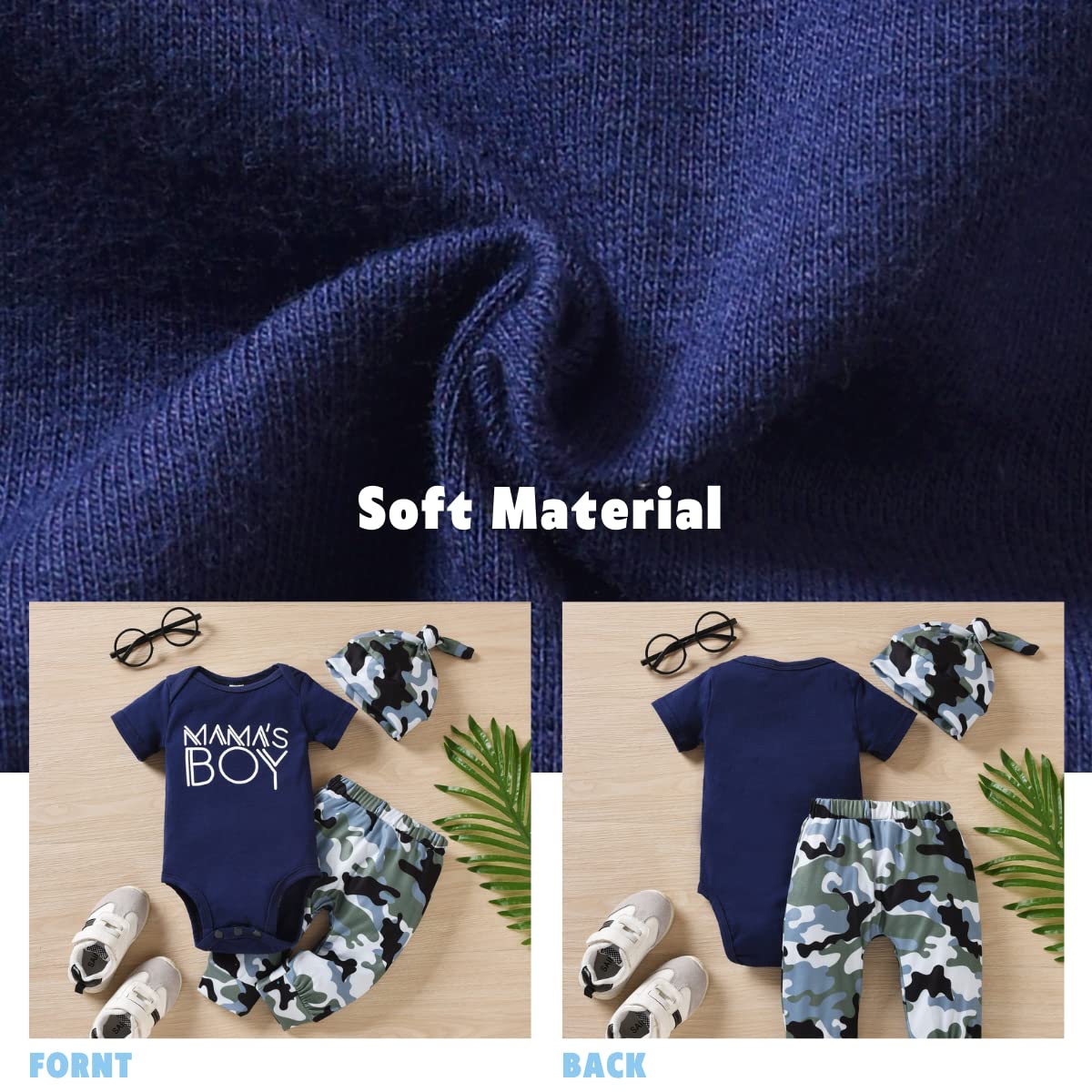 Aalizzwell Baby Boys Summer Outfit - Short Sleeve Bodysuit & Pants Set | Soft Cotton Romper for Newborns & Toddlers | Perfect for Playtime, Beach Trips & Family Photos