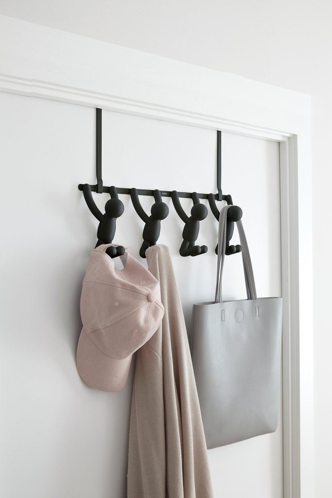Buddy 4 Wall & Over Door Hooks - Heavy Duty Multi-Purpose Hangers for Coats, Hats, Bags & Towels - Perfect for Bedroom, Bathroom, Closet & Entryway Organization