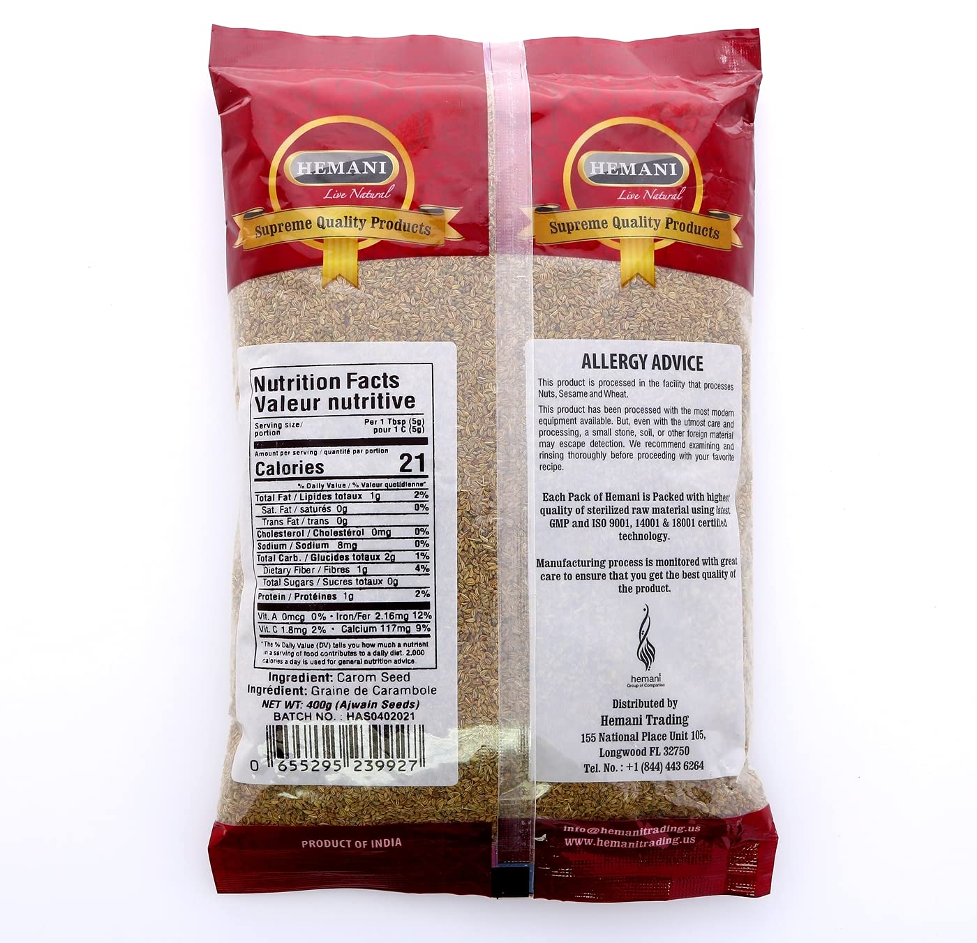 Organic Ajwain Seeds (Carom Seeds) 200g - Premium Quality for Cooking, Digestion Aid & Ayurvedic Remedies - Perfect for Indian Cuisine, Herbal Tea & Home Remedies